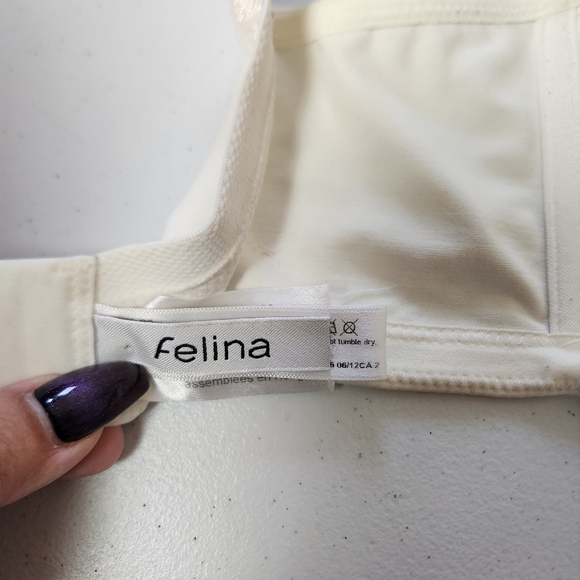Felina 646 Seamless Underwire Unpadded White Bra Leaves 36F 36DDD Lingerie - Picture 6 of 7